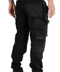 Back view of Men's Advanced Trademark Stretch Pant Slim Fit Black 34W X 32L Durable Canvas Blend Belt Loops 15 Inch Leg Opening