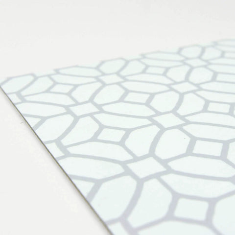 Geometric White And Off White Peel And Stick Floor Tiles 12 Inch Square Pack Of 10 Vinyl Lattice Pattern Easy Install No Grout Needed