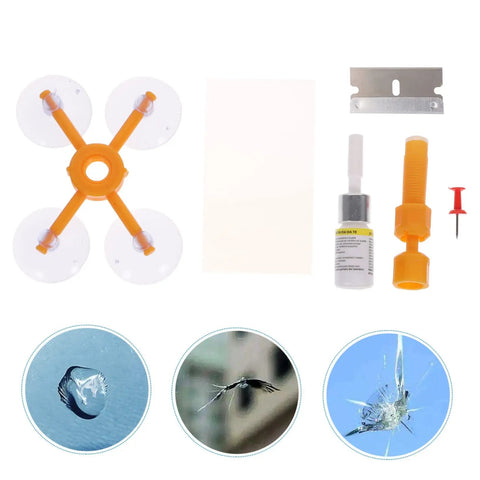 Windshield Repair Kit For Cars, Quick Easy Crack Fix For Laminated Auto Glass, Stops Chips And Cracks From Spreading