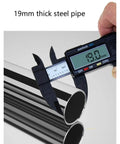 Measuring 19mm thick steel pipe with calipers, showcasing stability for Heavy Duty Portable Fabric Wardrobe Organizer With Rock Solid Steel Frame Foldable Dustproof Closet Storage Cabinet For Top Shelf Room Organization And Zero Hassle Setup.