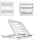 Solid Heavy Duty Louvered Return Air Grille And Access Hatch Panel Wall Ceiling Vent, white aluminum with hinged design for easy maintenance.