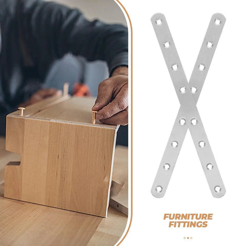 Stainless Steel Flat Straight Bracket Plates 4 Pack Beefy Heavy Duty Corner Braces With Smooth Surface Durable Metal Supports