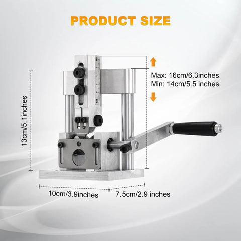 Heavy Duty Manual Wire Stripper With Drill Mount Cable Peeler Handles 1-15 Mm Copper with size measurements.
