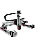 3 Axis Linear Motion Guide System With Ball Screw And Stepper Motor, Silent Smooth Slide, A Real Workhorse Table Stage For Vertical Positioning, High Precision CNC Or Automation Slide Rail, Built To Last. 3-axis ball screw linear guide with stepper motor, aluminum frame