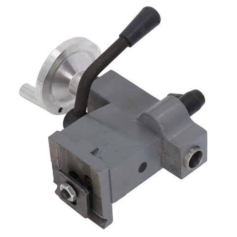 Real Deal Mini Lathe Tail Center Rock Solid Die Cast Replacement With Rustproof Coating, grey metal with adjustable sleeve for 7x14 and 7x12 lathes.