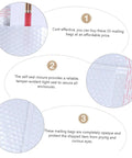 Image of 25 Pack White Bubble Mailers Self Seal Padded Envelopes 24x35+5cm highlighting cost-effectiveness, secure sealing, and opacity.