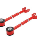 Adjustable Rear Traction Rod Kit For Nissan 350Z Z33 And Infiniti G35 Coupe Sedan Tighten Up Handling And Stability With Precision Steering Steel Radius Arms Powder Coated Red, red pair