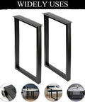 Heavy Duty Metal Table Legs 16 Inch High 11 Inch Wide Black Rectangle Set Of Two displayed upright with various furniture uses