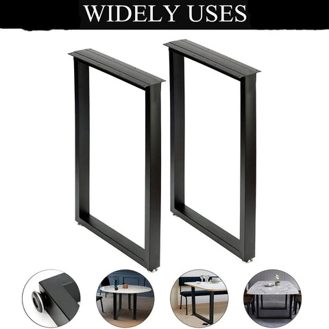 Heavy Duty Metal Table Legs 16x11 Inches For Coffee Tables Desks Benches And TV Stands Black Iron Strong Bearing Capacity Up To 500 Lbs