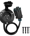 15 Amp 125V Shore Power Inlet With Weatherproof Outlet Receptacle Box And 16 Inch Outdoor Extension Cord for RVs and Boats