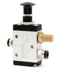 3 Way 2 Position Pneumatic Hand Valve With Handy Manual Control, One Quarter Inch PT Port, Normally Closed, 3 Port Valve