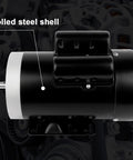Beefed-Up 1.5HP Single Phase Electric Motor With 1750 RPM 56C Frame TEFC IP55 Dual Voltage showing rolled steel shell
