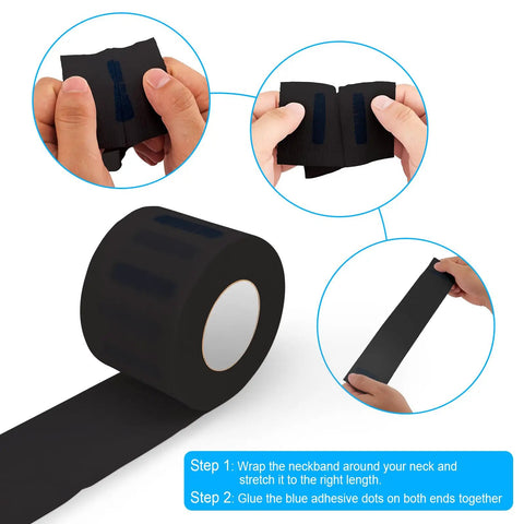 5 Rolls Disposable Barber Paper Neck Strips For Salon Haircuts And Styling Hygienic Absorbent Tissue Stretchy Comfort Fit Single Use Neck Guards That Keep Clients Clean And Clippers Neat Black, black roll