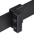 Barn Door Roller Stopper Hardware Set 2Pcs For 41x7mm Flat Track Sliding Doors Black Catches With Wrench To Limit Door Movement