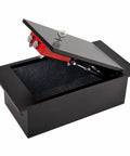 Under Floor Safe With 10mm Laser Cut Door For Slam Dunk Security Built Tough Heavy Duty Mechanical Lock open interior view