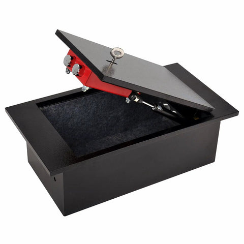 Under Floor Safe With 10mm Laser Cut Door For Slam Dunk Security Built Tough Heavy Duty Mechanical Lock open interior view