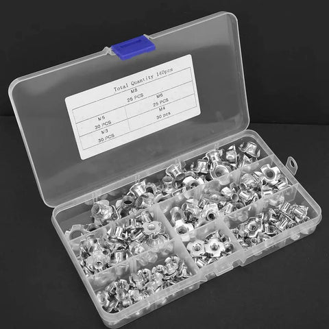 Galvanized Silver Carbon Steel Tee Nut Kit For Furniture Projects, Built Tough Hardware With M3 M4 M5 M6 M8 Sizes, Rust Resistant Finish