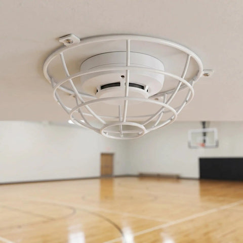 Lockdown Fire Sprinkler Head Guard Cover Badass Heavy Duty Stainless Steel Protector Cage For Warehouse Basement Garage Home Gym 7 X 2.6 Inch Rust Resistant in a gym setting.