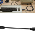 DIN 6 Pin Female To Female Extension Cable For Digital Audio And Data Links, black, connecting audio equipment.