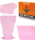 250 Pack Pink Tattoo Wash Bottle Bags Disposable Covers For Tattoos 5.9 By 10.25 Inches One Time Use Tear Resistant Polyethylene Pro Grade Quality For Pro Shops, pink bags and box