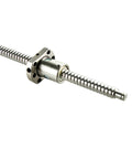 Close-up of Ball Screw CNC Linear Drive Kit SFU1605 RM1605 16mm 1200mm with metal deflector nut and precision threading.