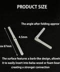10Pcs RC Airplane Plastic Pin Hinges for RC Planes And Helicopters DIY Model Wing Parts 4.5x67mm barb style folded 90 degrees