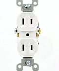15 Amp 125 Volt Duplex Outlet Non Grounded Residential Grade White 10 Pack For DIY Home Wiring With Heavy Duty Mounting Strap