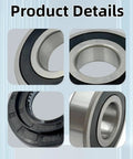 Premium Pro Grade Washer Tub Bearing Seal Kit Replacement For Lg And Kenmore Appliances in black nitrile rubber and steel.