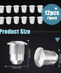 12 Piece Upgraded Alignment Cam Guide Pins Kit K6716 Camber Bolt Pins For Easy Alignment, product size details displayed