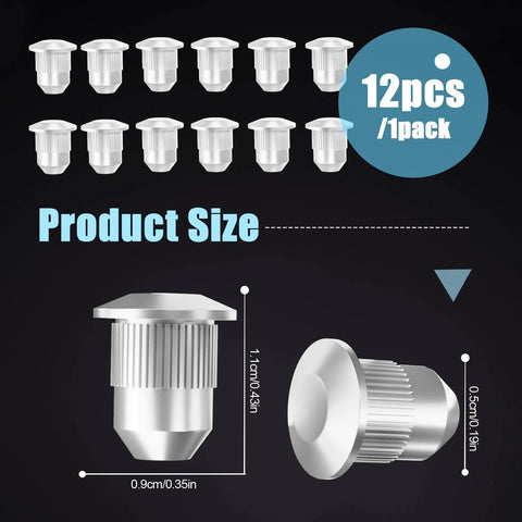 12 Piece Upgraded Alignment Cam Guide Pins Kit K6716 Camber Bolt Pins For Easy Alignment, product size details displayed
