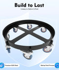 Heavy Duty Drum Dolly For 55 Gallon Drums 2000 Lb Capacity Steel Barrel Cart With Smooth Rollers Workhorse Industrial Drum Carrier Rugged Steel Frame For Easy Movement Of Heavy Barrels In Warehousing, black Q235 steel frame with swivel casters