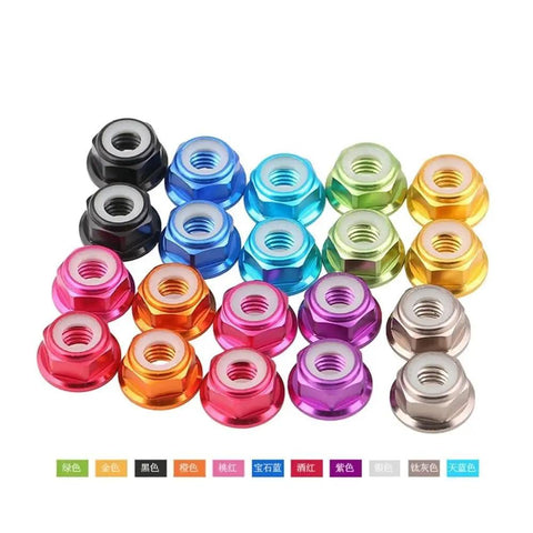10Pcs Aluminum Flange Hand Tighten Lock Nuts Set M2 M3 M4 M5 M6 Rivet Nut Nuts Anodized In 11 Colors Pink Included For Easy DIY Builds From 3D Printing To Furniture Car And Motorcycle Repairs Cool Hardware Kit, pink anodized aluminum flange nuts