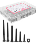 Top Shelf 141 Piece Crib Bolts Replacement Kit With Secure Nuts And Screws For Reliable Furniture And Chair Repairs, showcasing assorted black bolts.