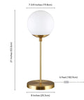Tall Globe And Stem Table Lamp With Glass Shade In Brass And Clear Finish 21 Inch Height E26 Base 60W Incandescent Or 9W LED Compatible