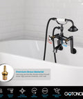 Clawfoot Tub Faucet Set With Handheld Shower Victorian Style Double Cross Handles 6 Inch Center Adjustable Swing Arms Tub Mount Oil Rubbed Bronze Old School Vibe Solid Brass Construction