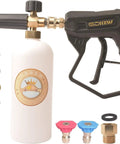 X-887 High Pressure Washer Gun With Foam Cannon Kit, 2 Adapters, 7 Nozzles for Car Washing, Brass Foam Lance Core, Quick Connect