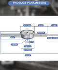 2 Inch Dial Indicator With 0.001 Inch Graduation, Ultra Precise Machining Gauge dimensions diagram, metal body