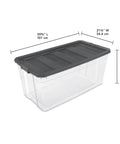 Killer 200 Quart Clear Plastic Storage Bins With Reliable Latch Lids 3 Pack, 39.75" L x 21.5" W x 17.75" H, heavy duty design.