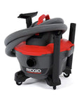 6 Gallon Wet Dry Shop Vacuum With Casters 4.25 Peak HP Motor Quiet Scroll Noise Reduction Pro Locking Hose Heavy Duty Cleanup For Home Garage Workshop