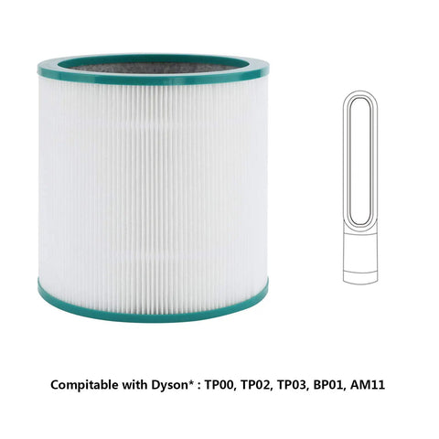 Replacement Filter For TP02 TP03 Pure Cool Link And Tower Purifier Works With 968126-03 HEPA filter with green trim