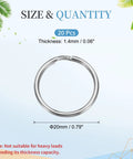 Stainless Steel Split Key Rings Set 20mm Outer Diameter 1.4mm Thick Open Jump Rings For Keychains Car Keys Luggage Tags And DIY Jewelry Making 304 Stainless Steel 20 Pieces