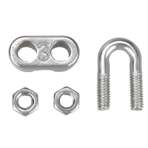 20 Pack M3 Stainless Steel Wire Rope Cable Clip Clamps For One Eighth Inch Cables Rustproof And Waterproof With Grippy Anti Slip Groove