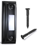 Heavy Duty Metal Doorbell Push Button With Bright White LED Light, Hardwired Doorbell Button, Waterproof and UV Resistant, Tough As Nails, Built to Last in Any Weather, Replaces Old Plastic Button, Sleek Black and White Glow, black metal wall-mounted