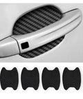 Dope Carbon Fiber Style Car Door Handle Cup Protectors Stickers Kit, Anti Scratch Non Marking Film, Black 4 Pack shown on car door