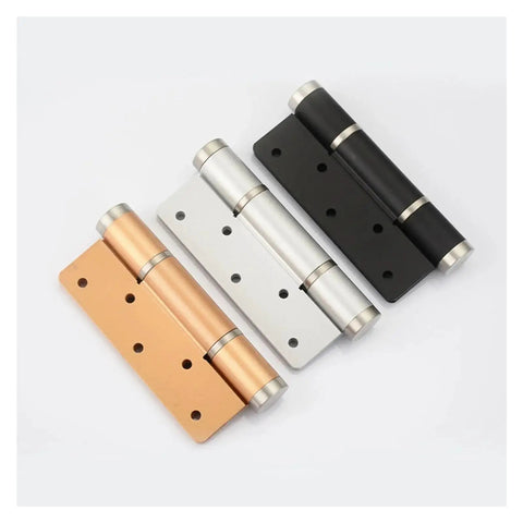 Two Pack Soft Closing Door Hinge With Automatic 90 Degree Positioning And Hydraulic Closer 5 Inch Adjustable Closer Hardware shown in silver and other finishes