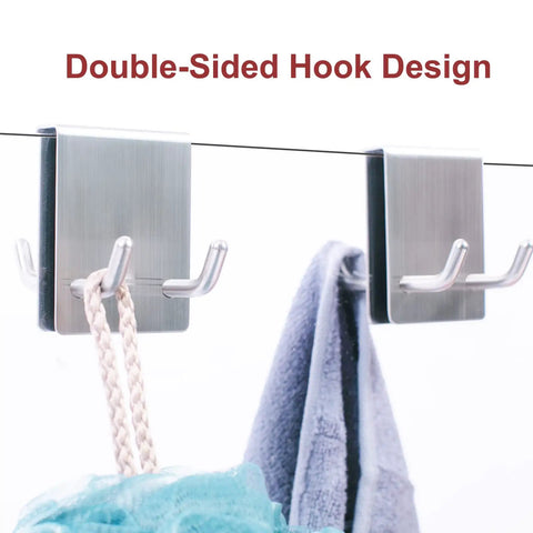 Over Shower Door Towel Hooks For Frameless Glass Bathrooms Brushed Nickel Two Pack Easy Install No Drilling Hanger