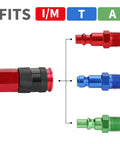 One Quarter Inch Polyurethane Recoil Air Hose Twenty Five Foot Long With Bend Restrictors Must Have Self Coiling Design IM Plug Kit