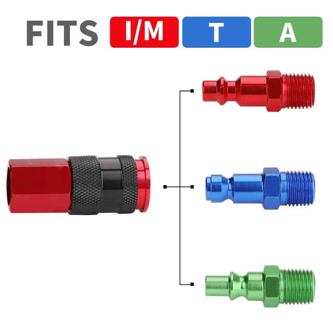 One Quarter Inch Polyurethane Recoil Air Hose Twenty Five Foot Long With Bend Restrictors Must Have Self Coiling Design IM Plug Kit
