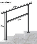 Built Like A Tank Black Galvanized Steel Handrails for Outdoor Steps and Porch Safety dimensions 40.6in by 24in by 34.5in