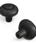 Heavy Duty Solid Metal Core Cabinet Knobs 10 Pack Black Iron One And One Quarter Inch Hardware For Cabinets And Drawers Built To Last